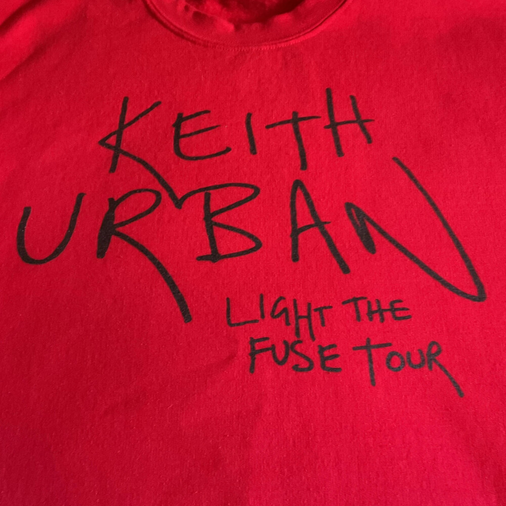 Keith Urban Light The Fuse Tour Sweatshirt Red Crewneck Men's XL Vintage Country